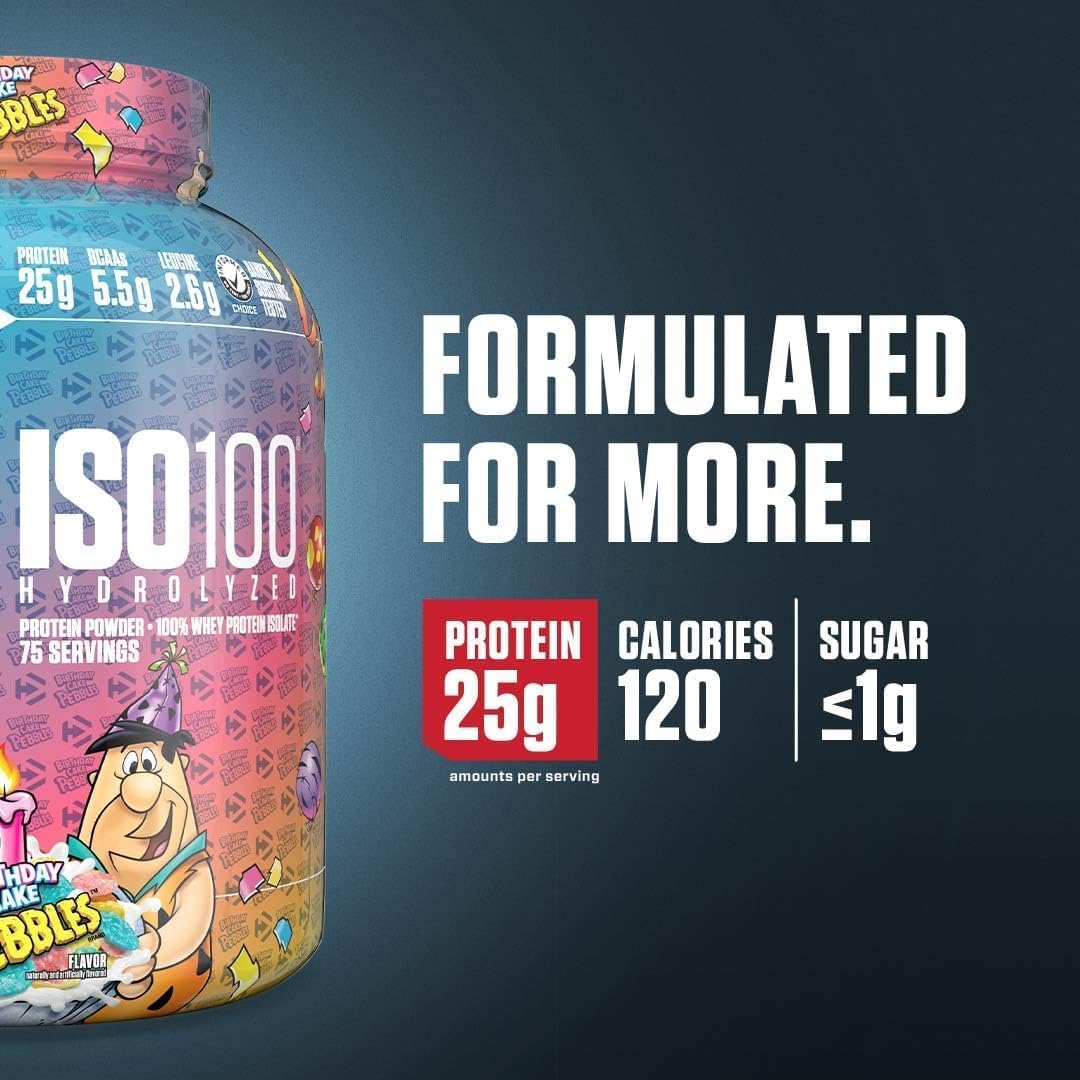 Dymatize ISO100 Whey Protein Powder Isolate, Birthday Cake